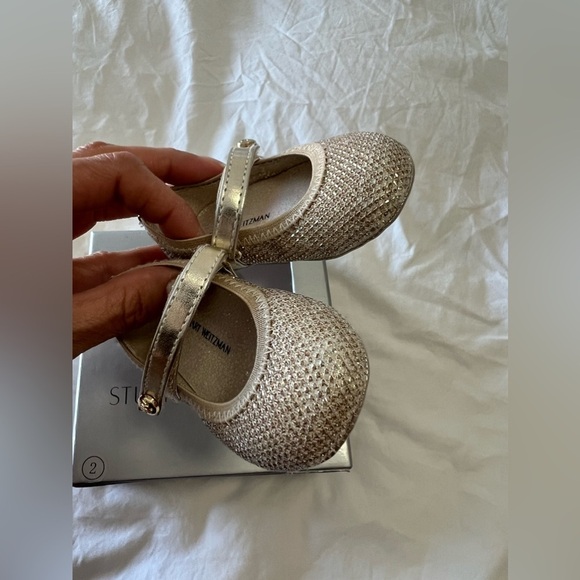 Stuart Weitzman | Baby SZ 2 (3-6 Months) | My 1st Weitzman’s Gold Glitter Shoes - Picture 2 of 10
